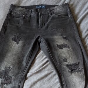 Slim Fit Distressed Black Men’s Jeans - Abercrombie & Fitch